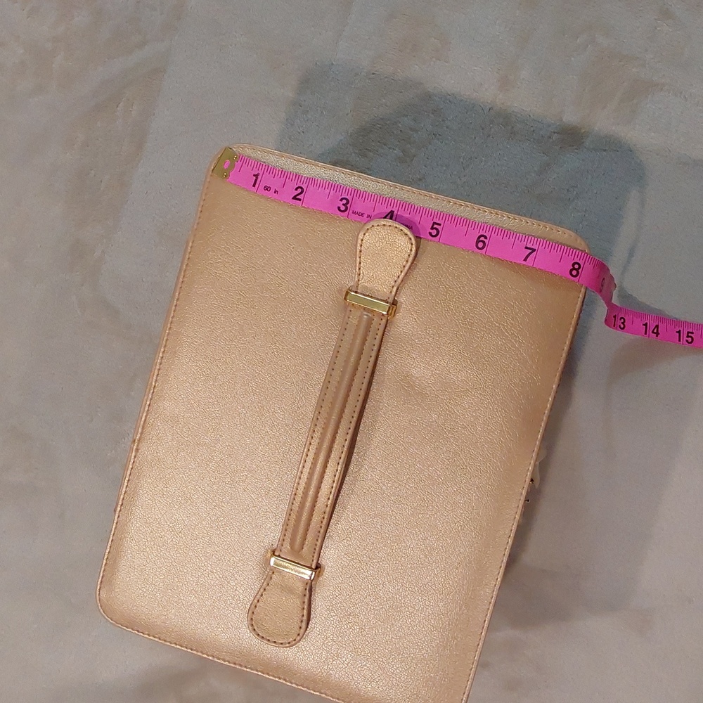 Vintage Gold Estee Lauder Makeup Storage Box Travel Box Red Interior - Picture 14 of 16